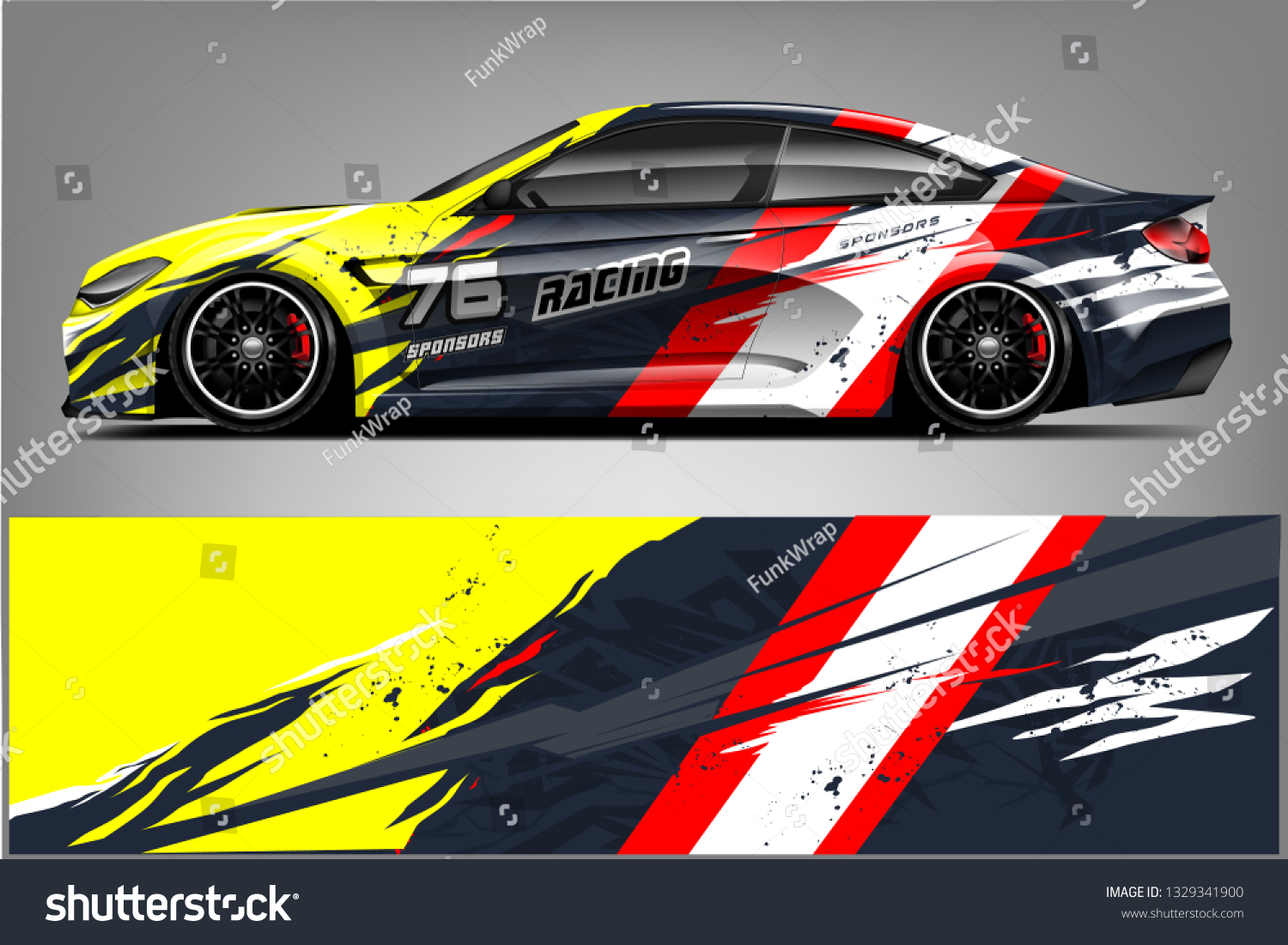 Sport car racing wrap design. vector design.