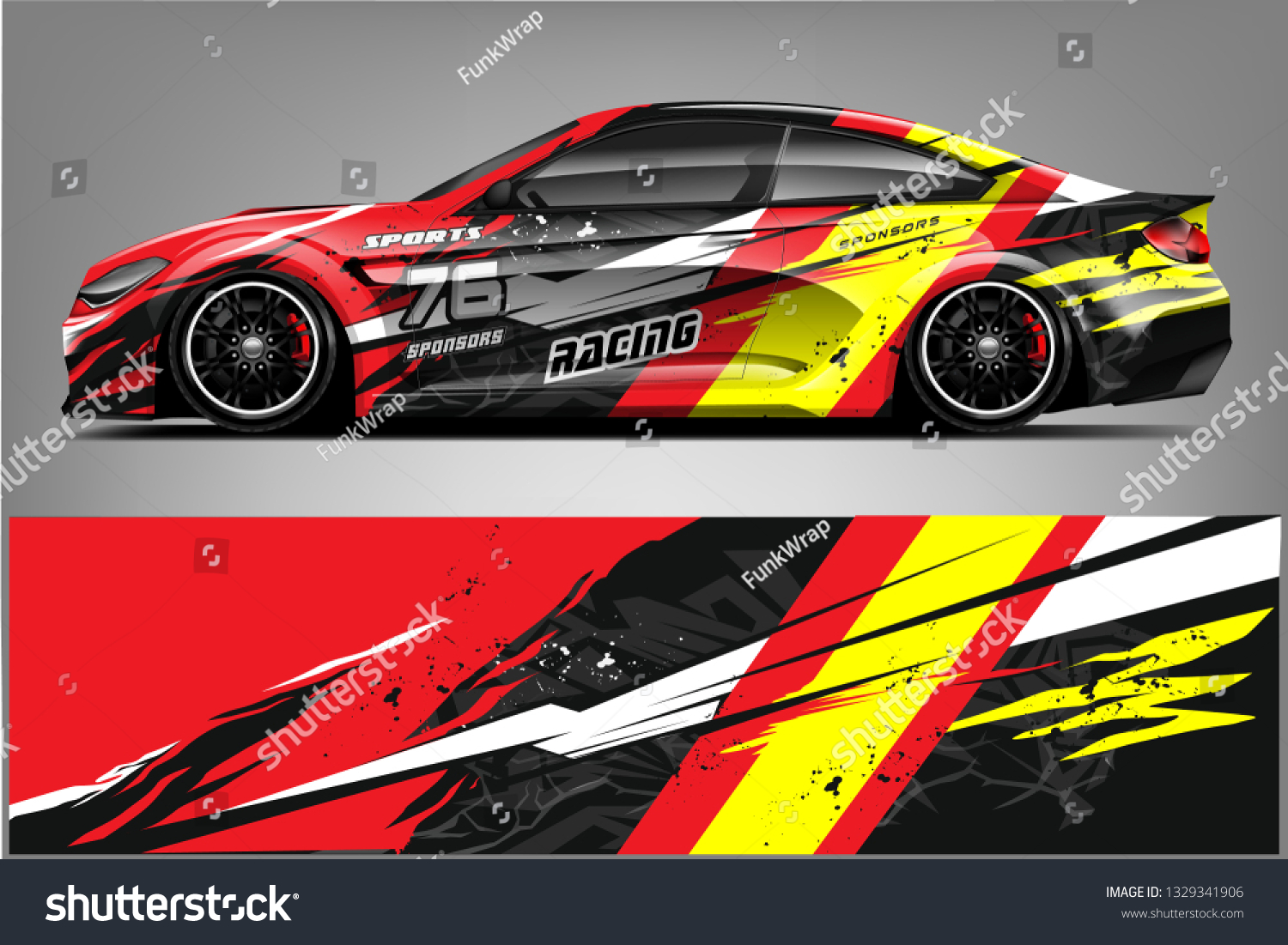 Sport car racing wrap design. vector design.