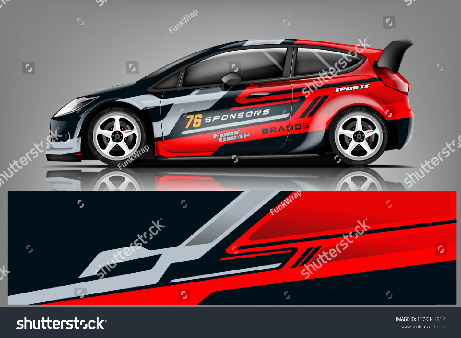 Sport car racing wrap design. vector design.