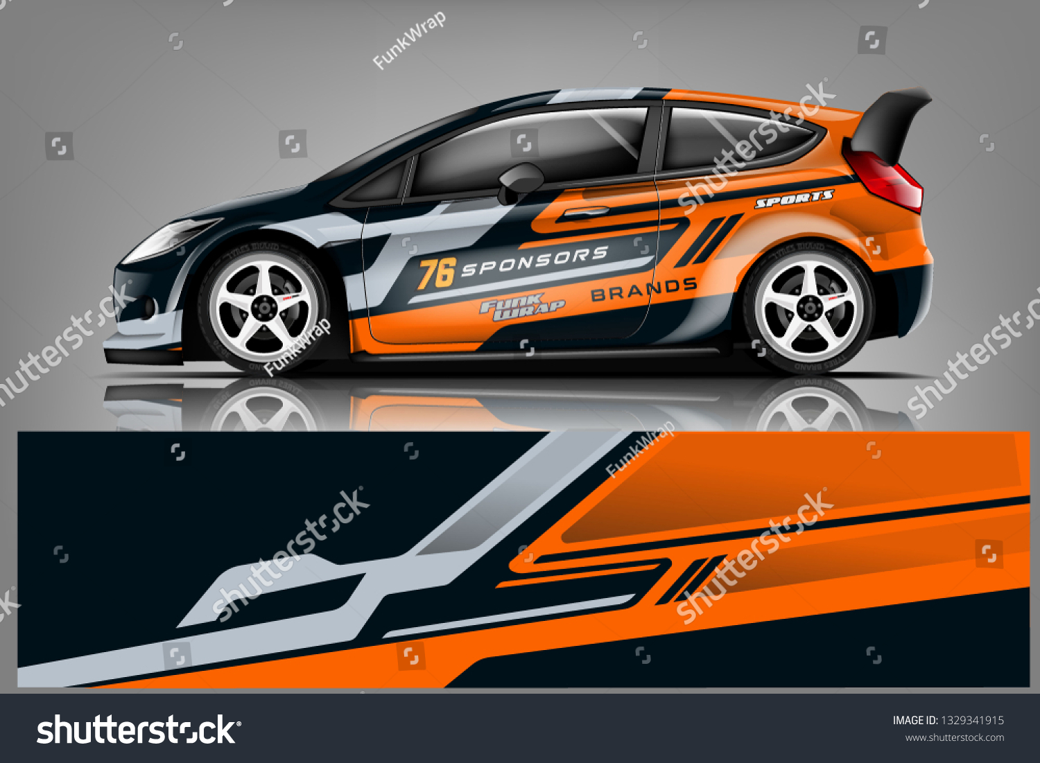Sport car racing wrap design. vector design.