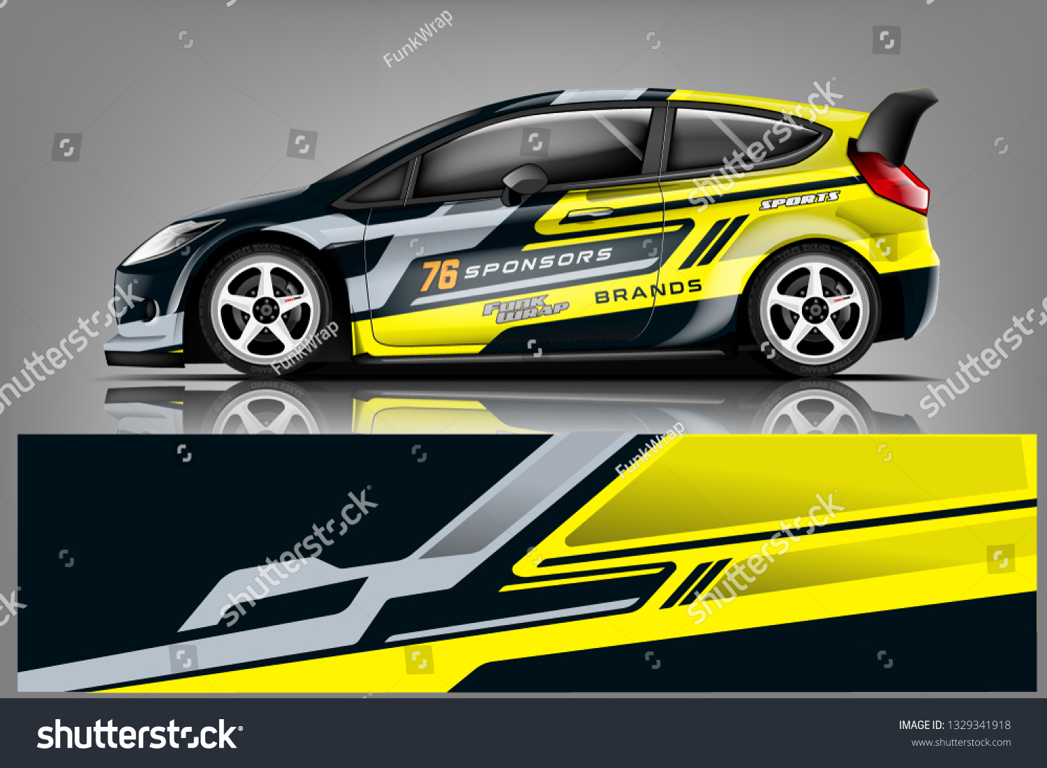 Sport car racing wrap design. vector design.