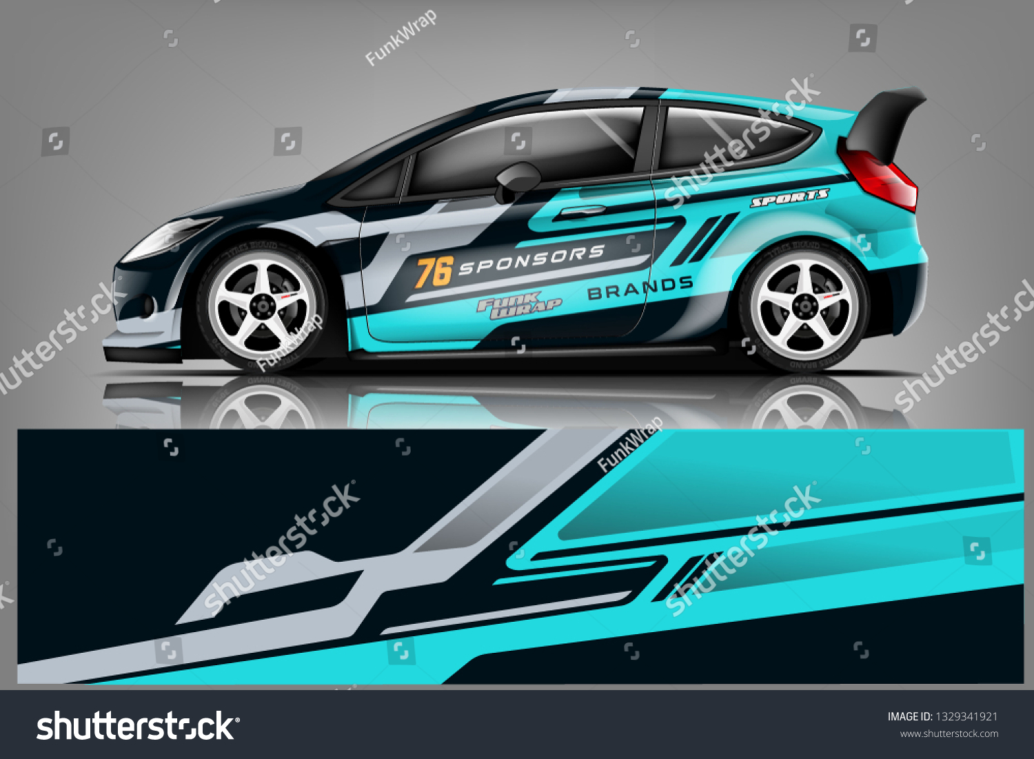 Sport car racing wrap design. vector design.