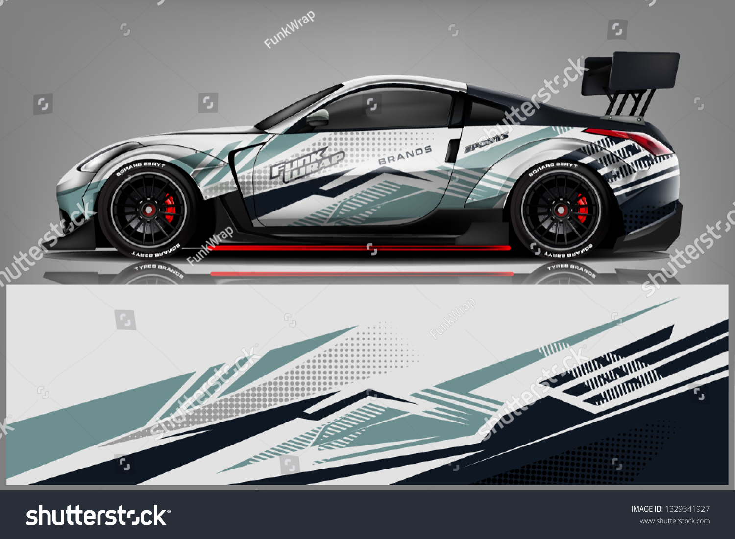 Sport car racing wrap design. vector design.