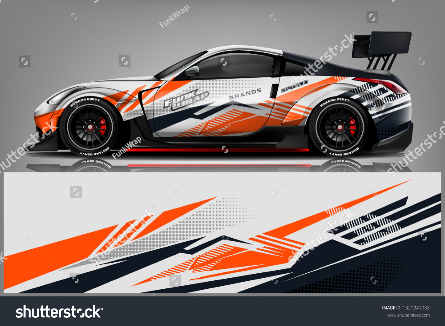 Sport car racing wrap design. vector design.
