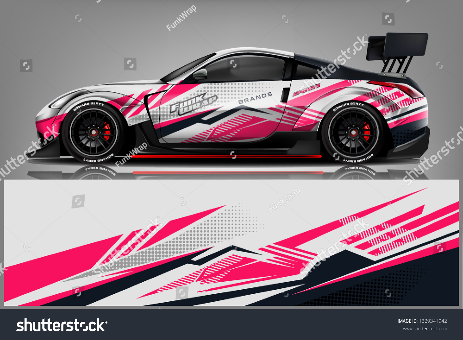 Sport car racing wrap design. vector design.