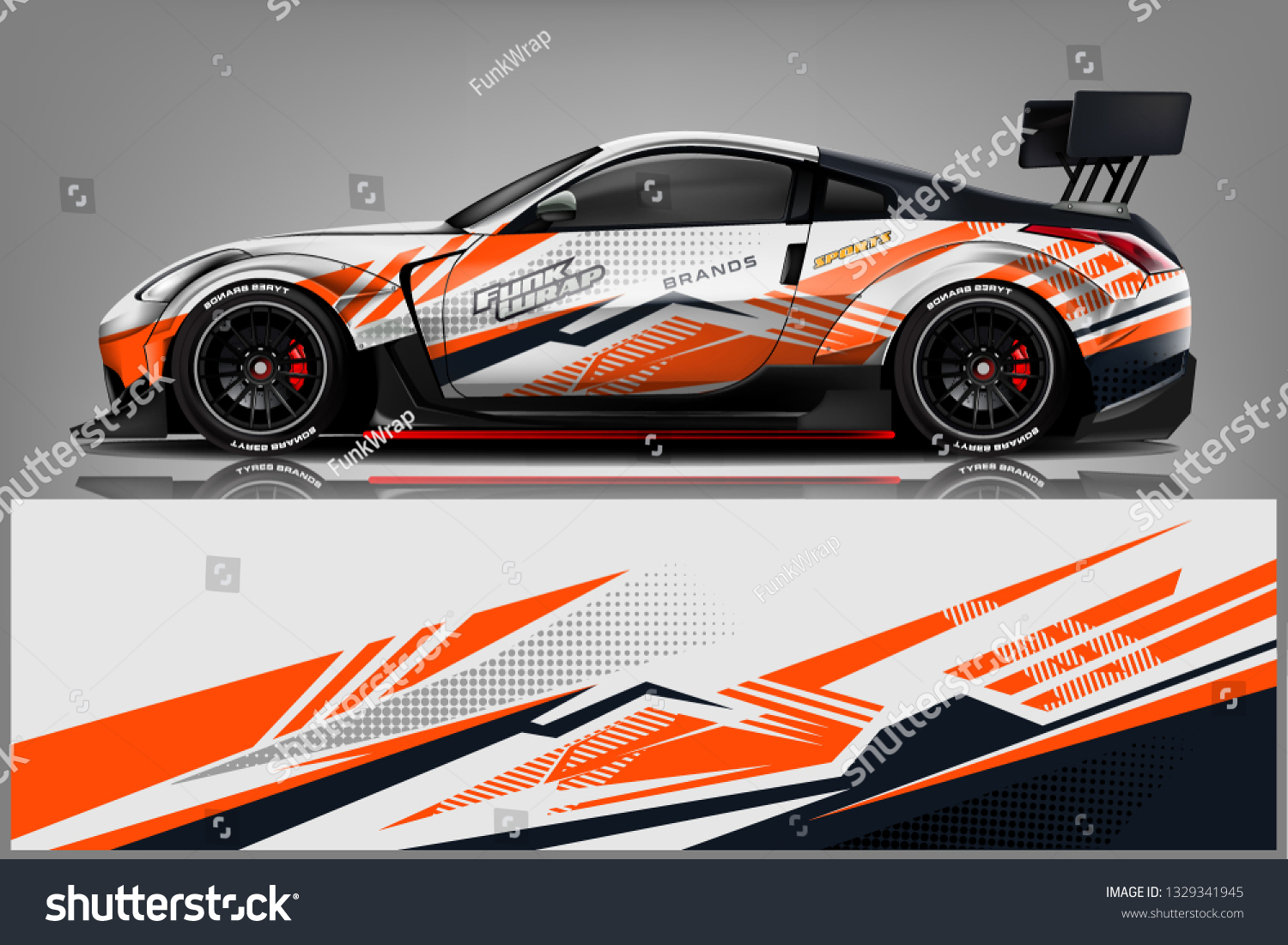 Sport car racing wrap design. vector design.