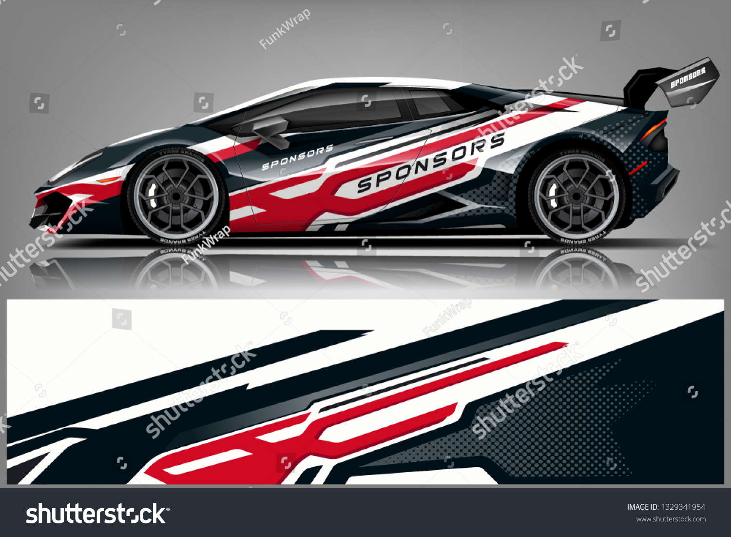 Sport car racing wrap design. vector design.