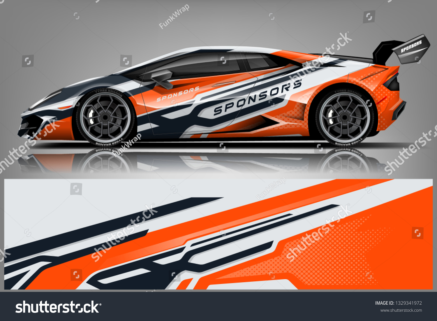 Sport car racing wrap design. vector design.