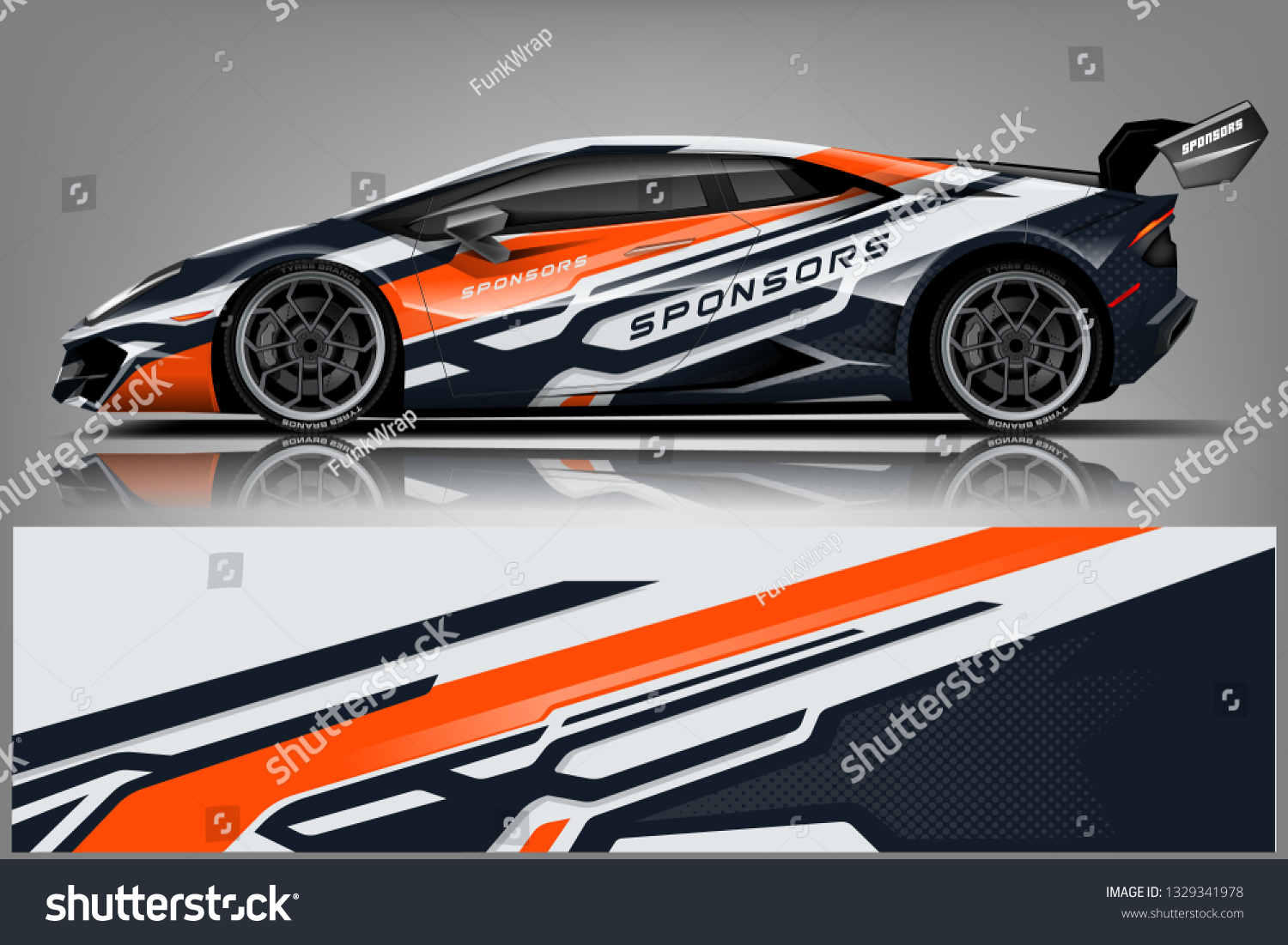 Sport car racing wrap design. vector design.