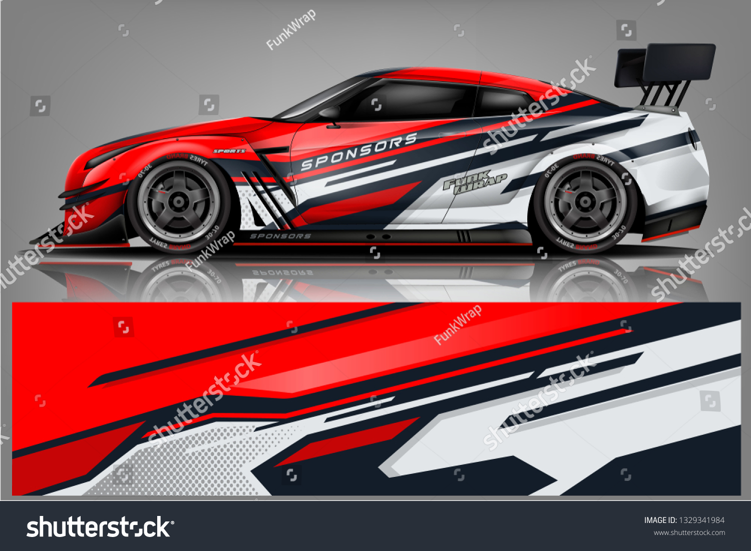 Sport car racing wrap design. vector design.