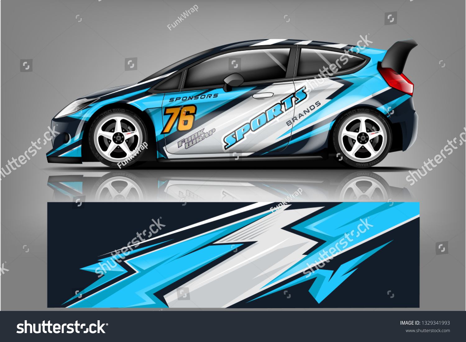 Sport car racing wrap design. vector design.