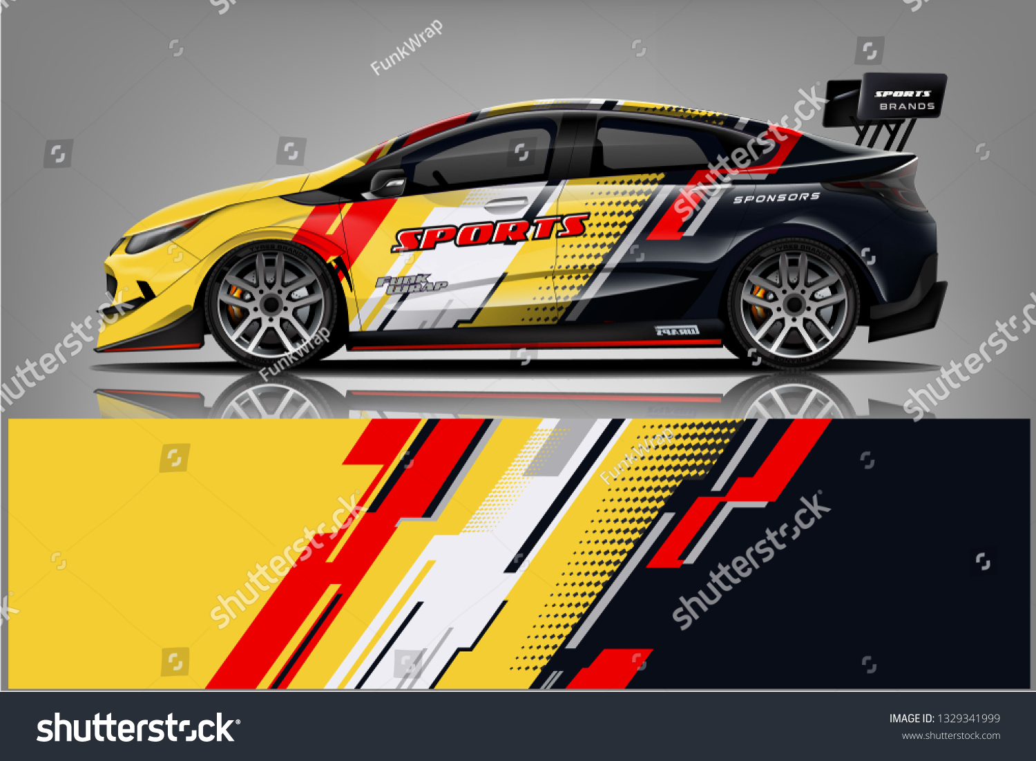 Sport car racing wrap design. vector design.