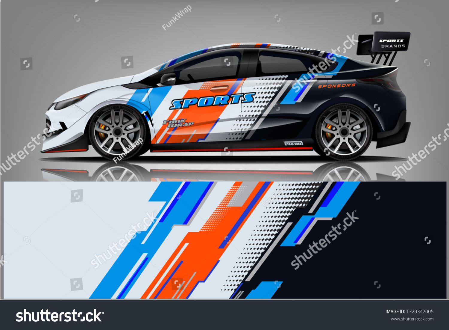 Sport car racing wrap design. vector design.