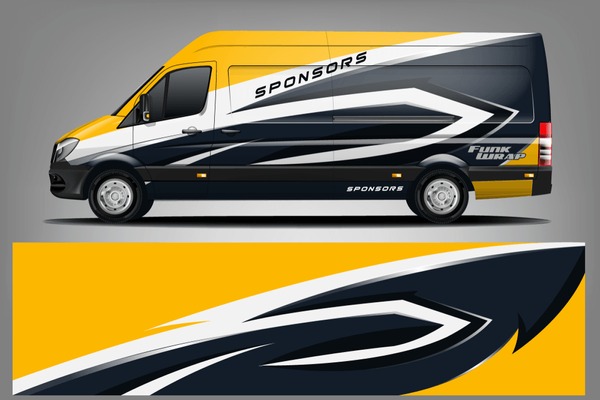 Van Wrap Livery design. Ready print wrap design for Van.