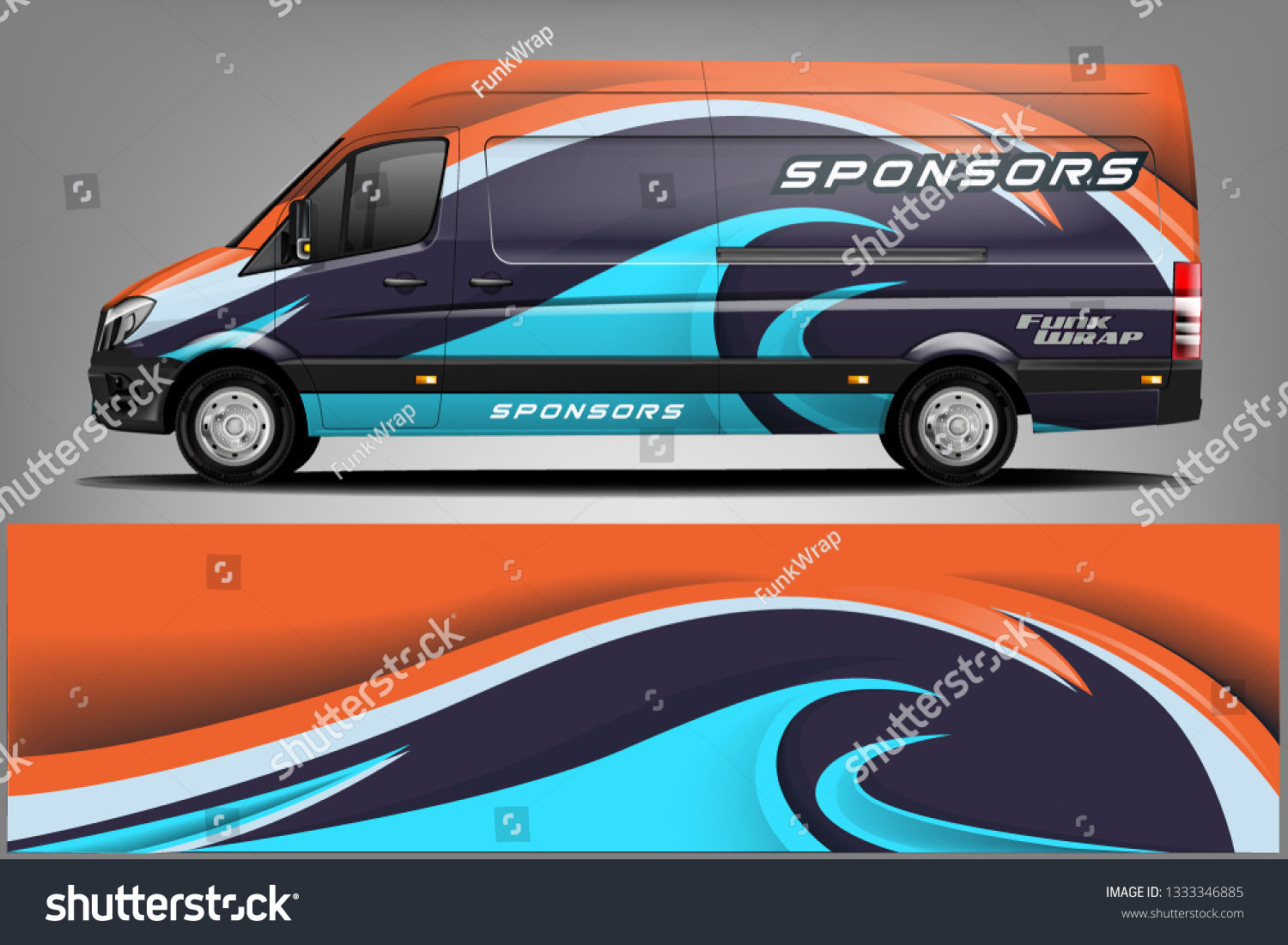 Van Wrap Livery design. Ready print wrap design for Van.