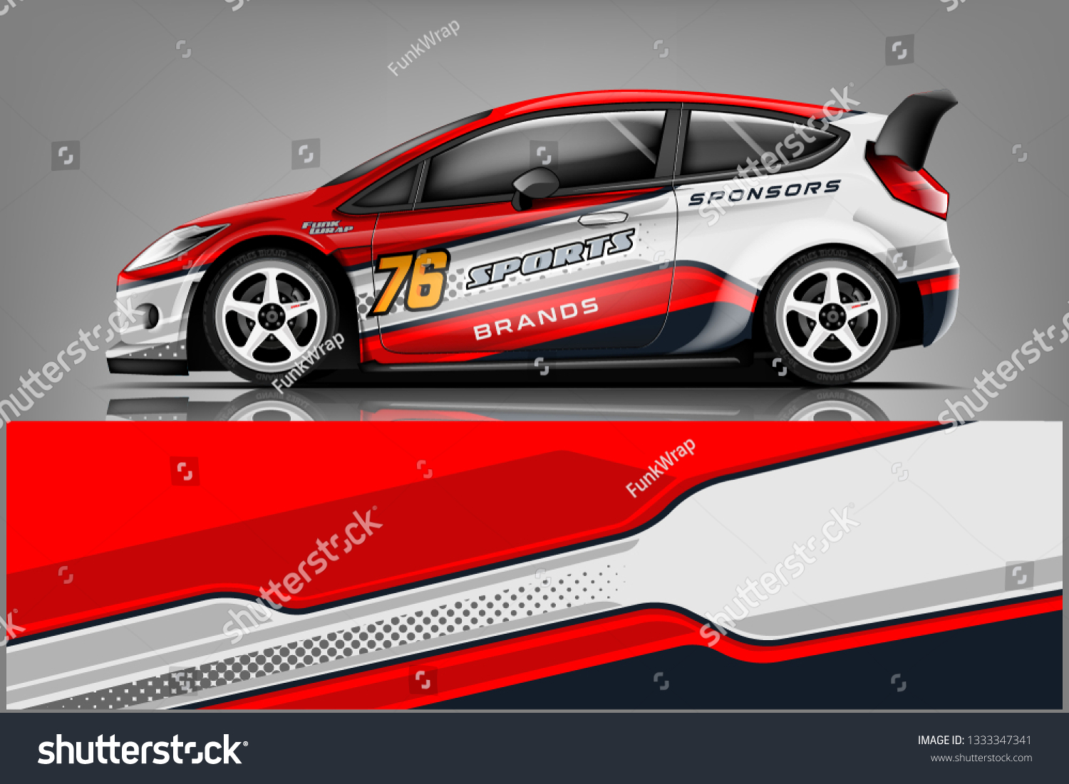 Car decal wrap design vector. Graphic abstract stripe racing background kit designs for vehicle, race car, rally, adventure and livery