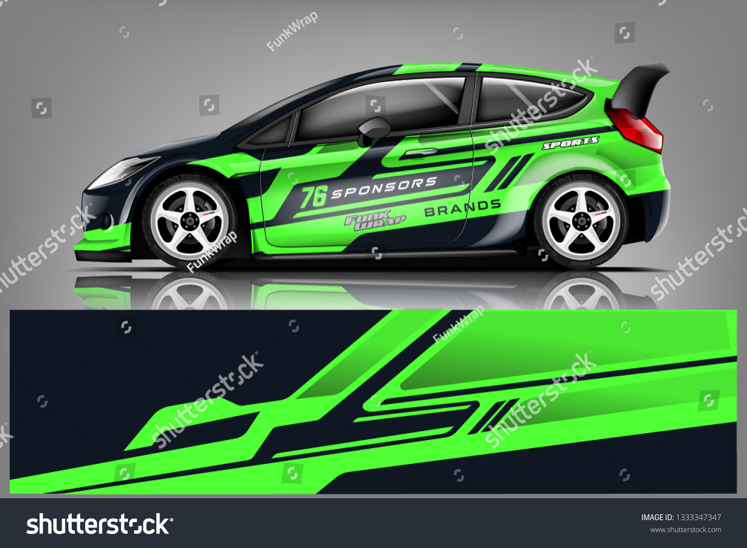 Car decal wrap design vector. Graphic abstract stripe racing background kit designs for vehicle, race car, rally, adventure and livery