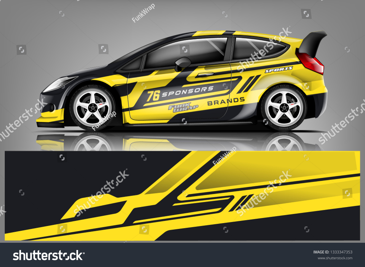 Car decal wrap design vector. Graphic abstract stripe racing background kit designs for vehicle, race car, rally, adventure and livery