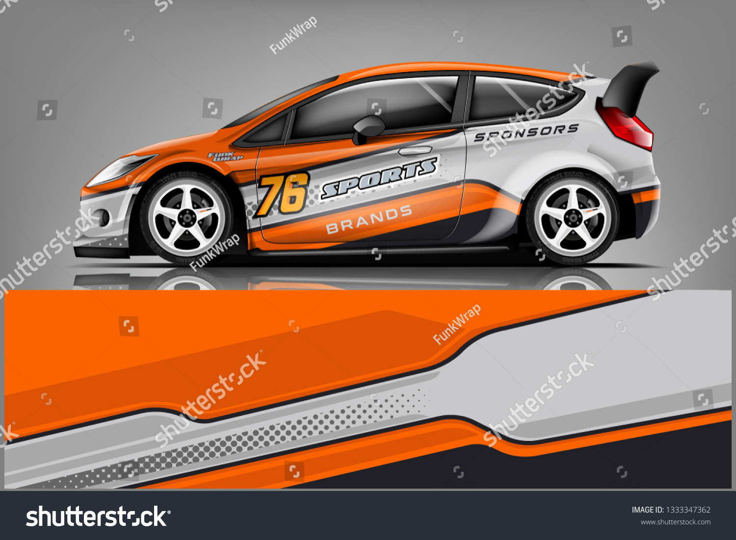 Car decal wrap design vector. Graphic abstract stripe racing background kit designs for vehicle, race car, rally, adventure and livery