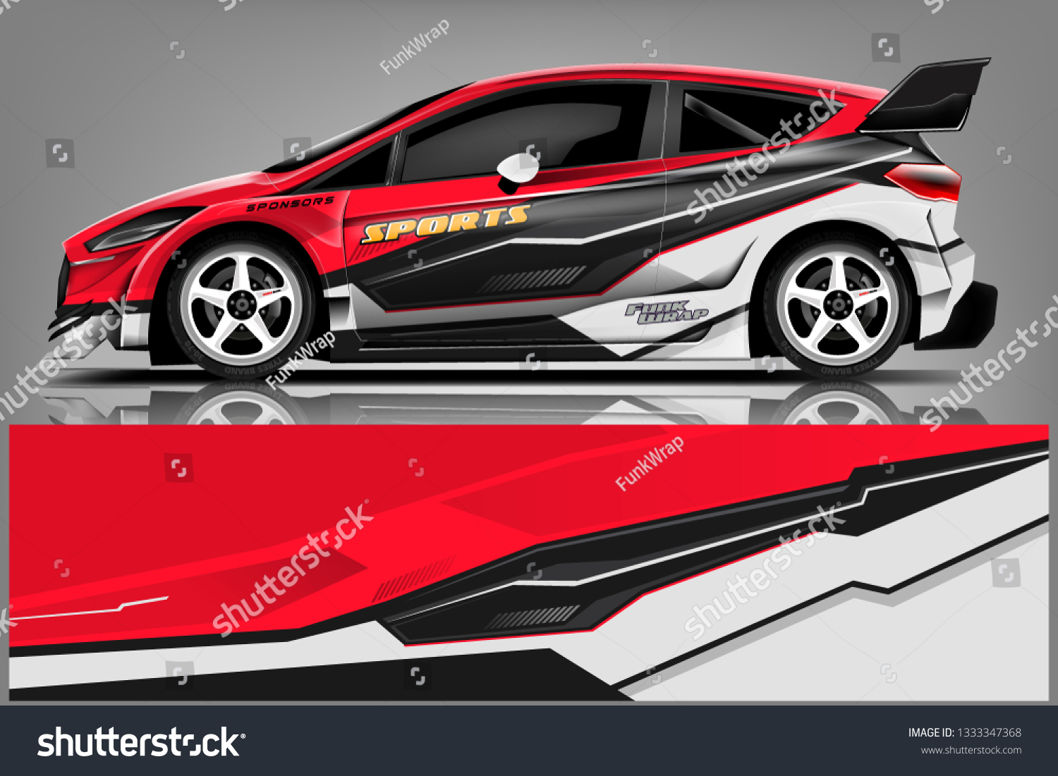 Car decal wrap design vector. Graphic abstract stripe racing background kit designs for vehicle, race car, rally, adventure and livery