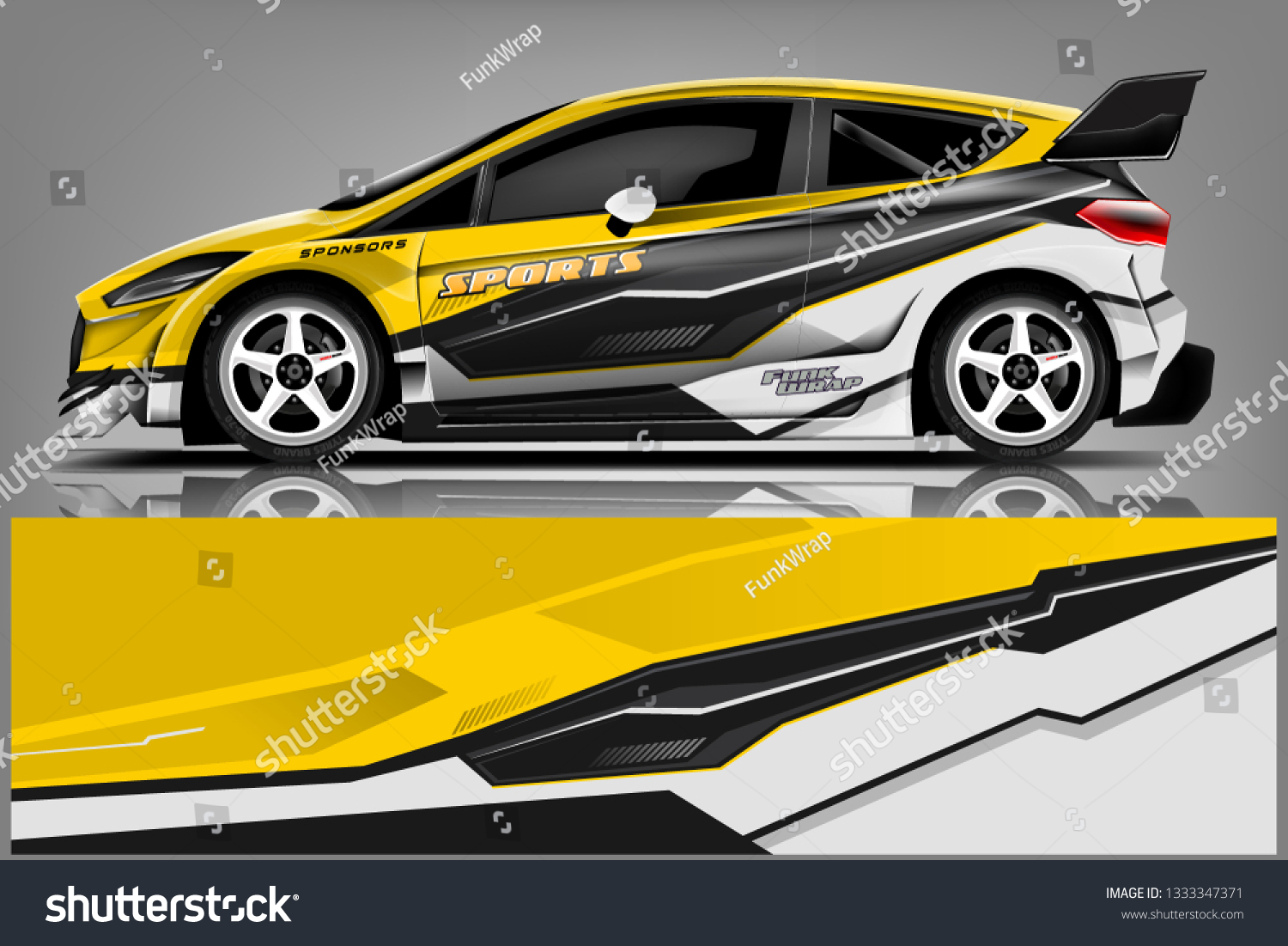 Car decal wrap design vector. Graphic abstract stripe racing background kit designs for vehicle, race car, rally, adventure and livery