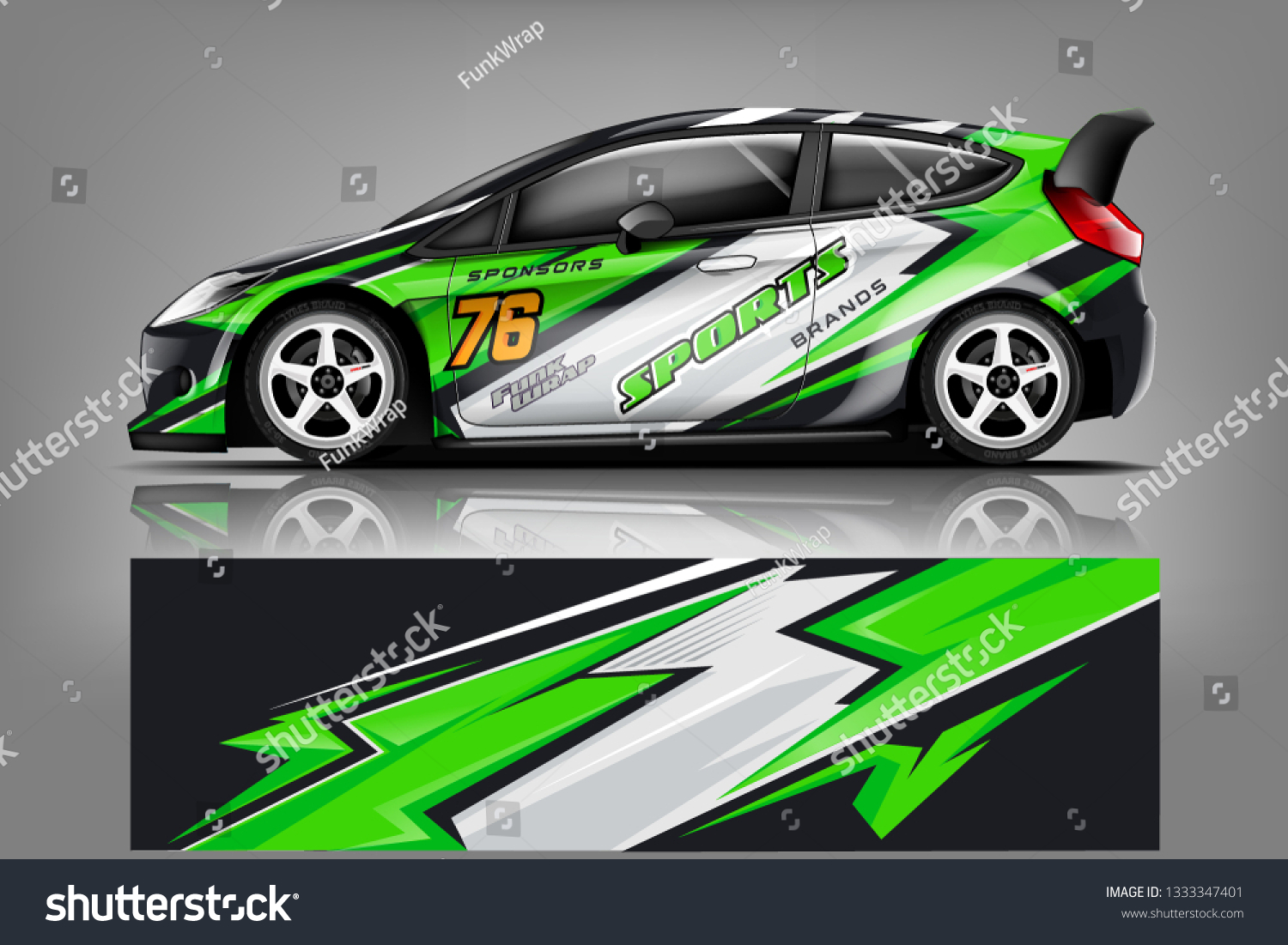 Car decal wrap design vector. Graphic abstract stripe racing background kit designs for vehicle, race car, rally, adventure and livery