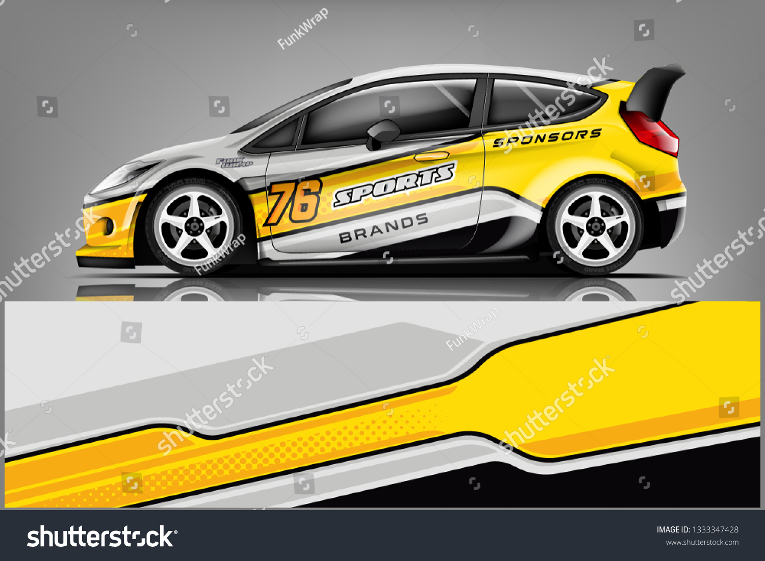 Car decal wrap design vector. Graphic abstract stripe racing background kit designs for vehicle, race car, rally, adventure and livery