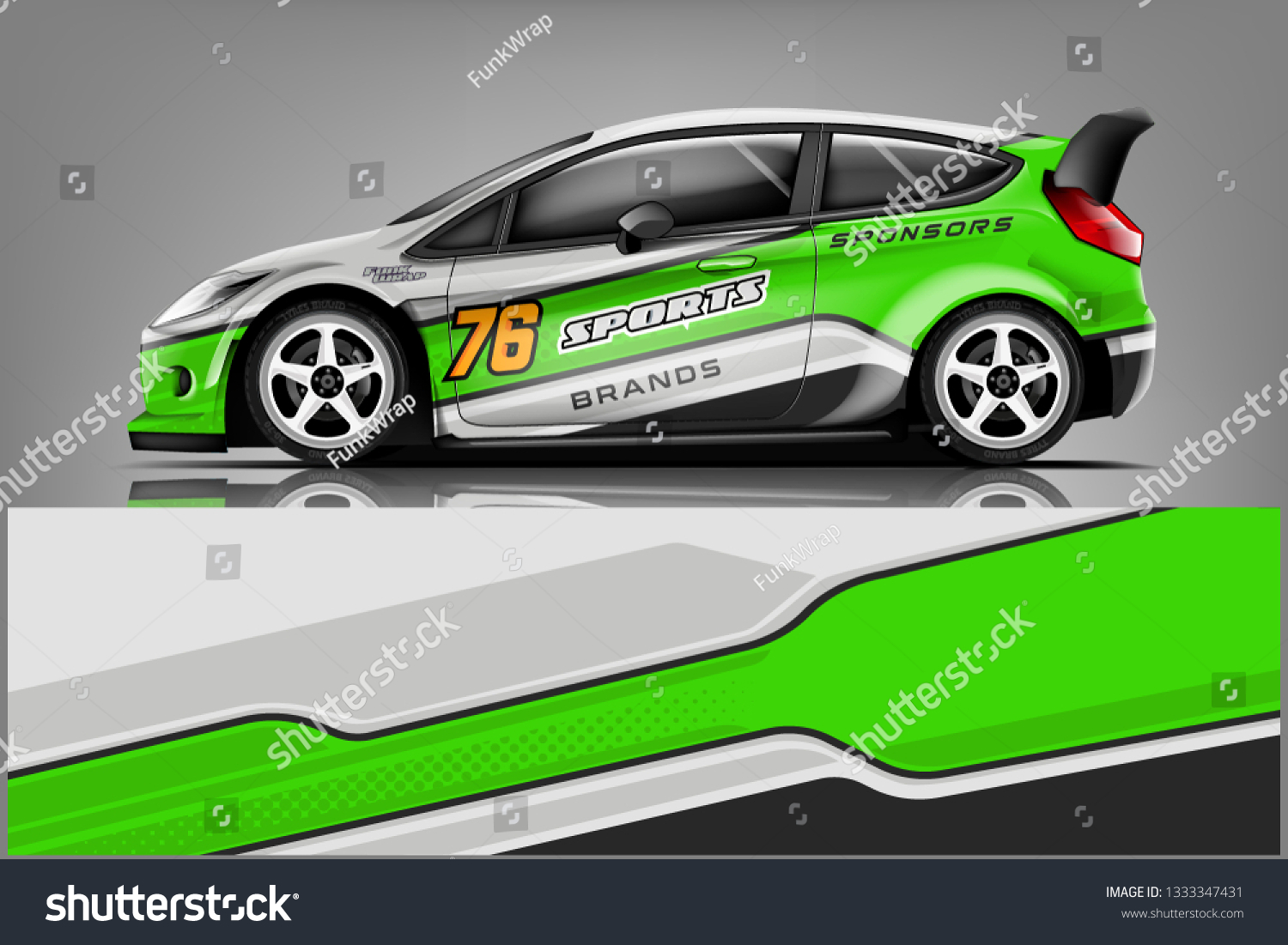 Car decal wrap design vector. Graphic abstract stripe racing background kit designs for vehicle, race car, rally, adventure and livery
