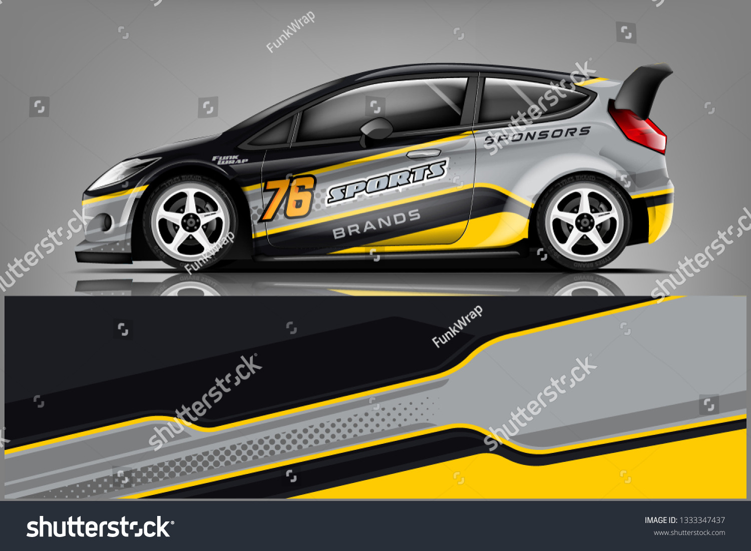 Car decal wrap design vector. Graphic abstract stripe racing background kit designs for vehicle, race car, rally, adventure and livery