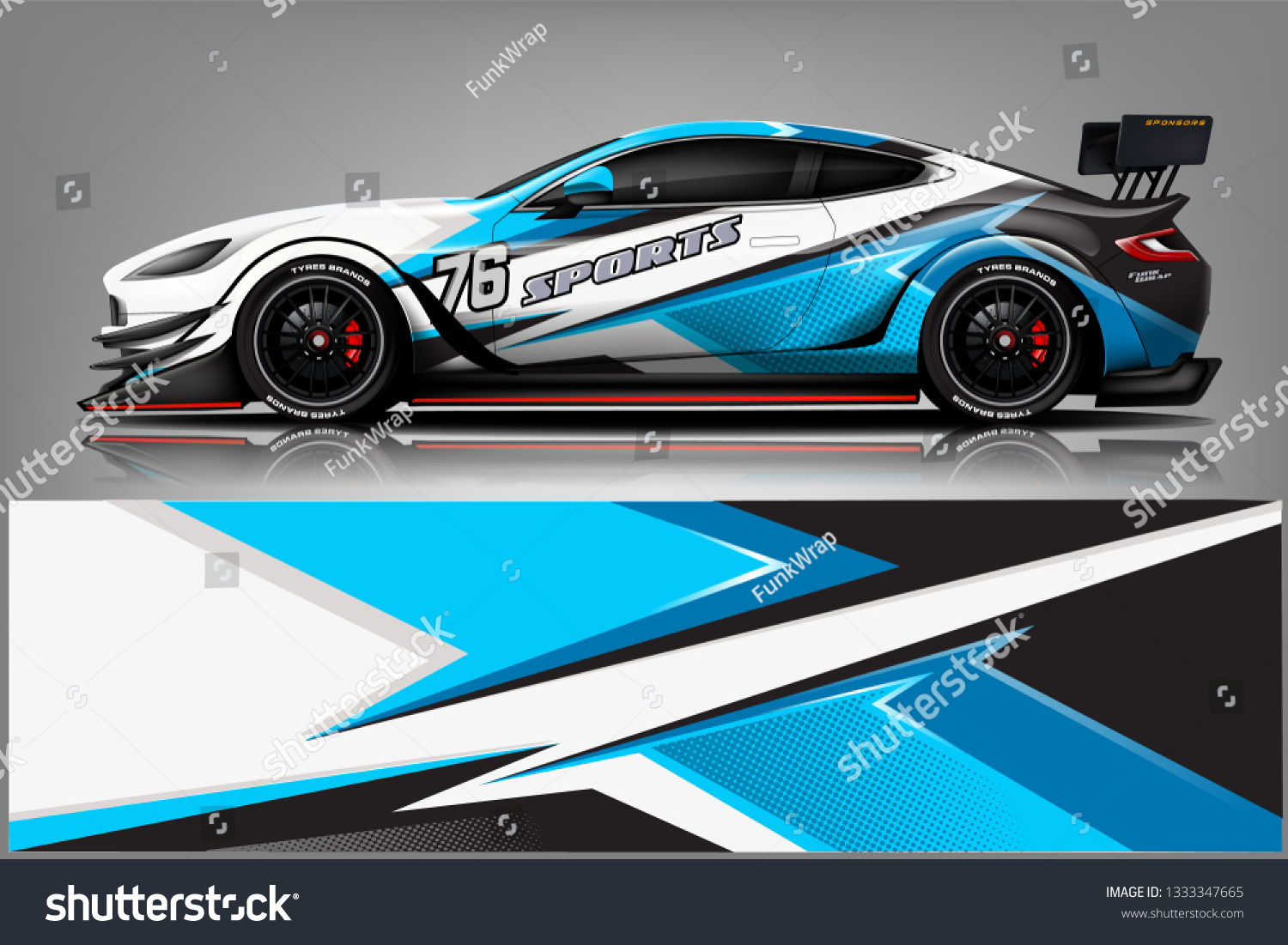 Car wrap design vector, truck and cargo van decal. Graphic abstract stripe racing background designs for vehicle, rally, race, adventure and car racing livery
