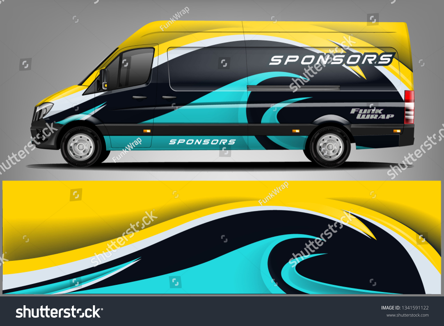 Van Wrap Livery design. Ready print wrap design for Van.