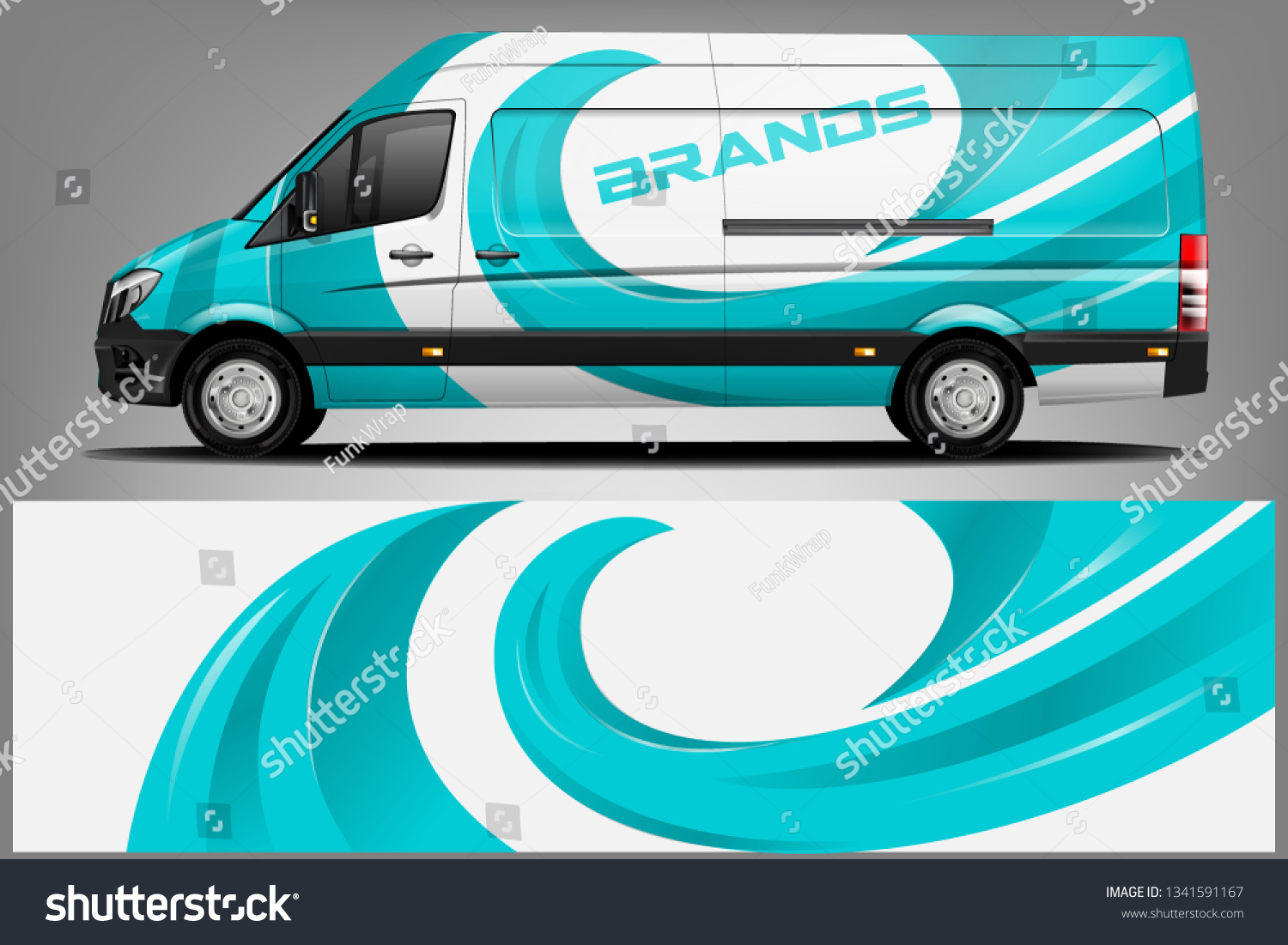 Van Wrap Livery design. Ready print wrap design for Van dekal