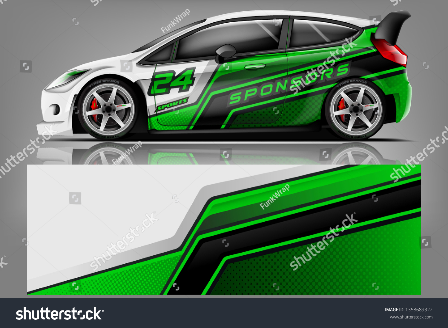 Car decal wrap design vector. Graphic abstract stripe racing background kit designs for vehicle, race car, rally, adventure and livery - Vector dekal