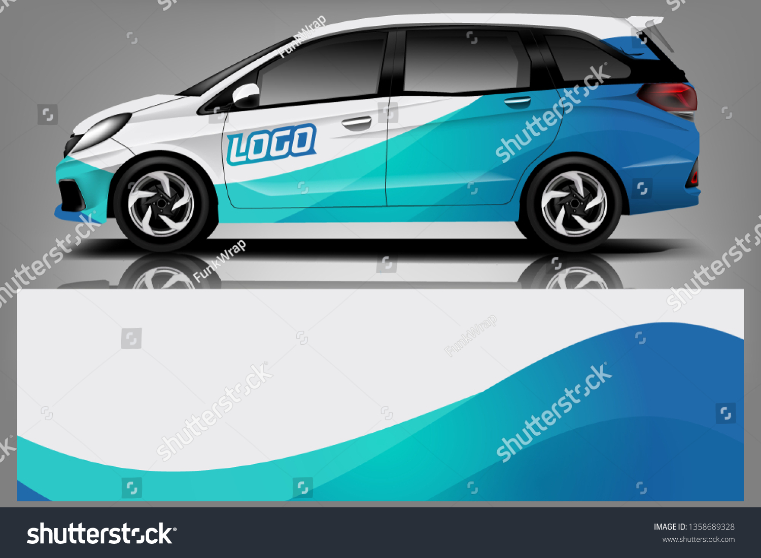 Car decal wrap design vector. Graphic abstract stripe racing background kit designs for vehicle, race car, rally, adventure and livery - Vector dekal