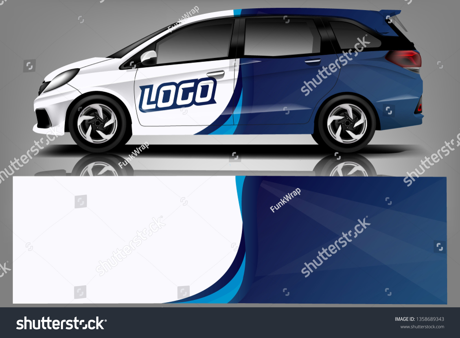 Car decal wrap design vector. Graphic abstract stripe racing background kit designs for vehicle, race car, rally, adventure and livery - Vector dekal