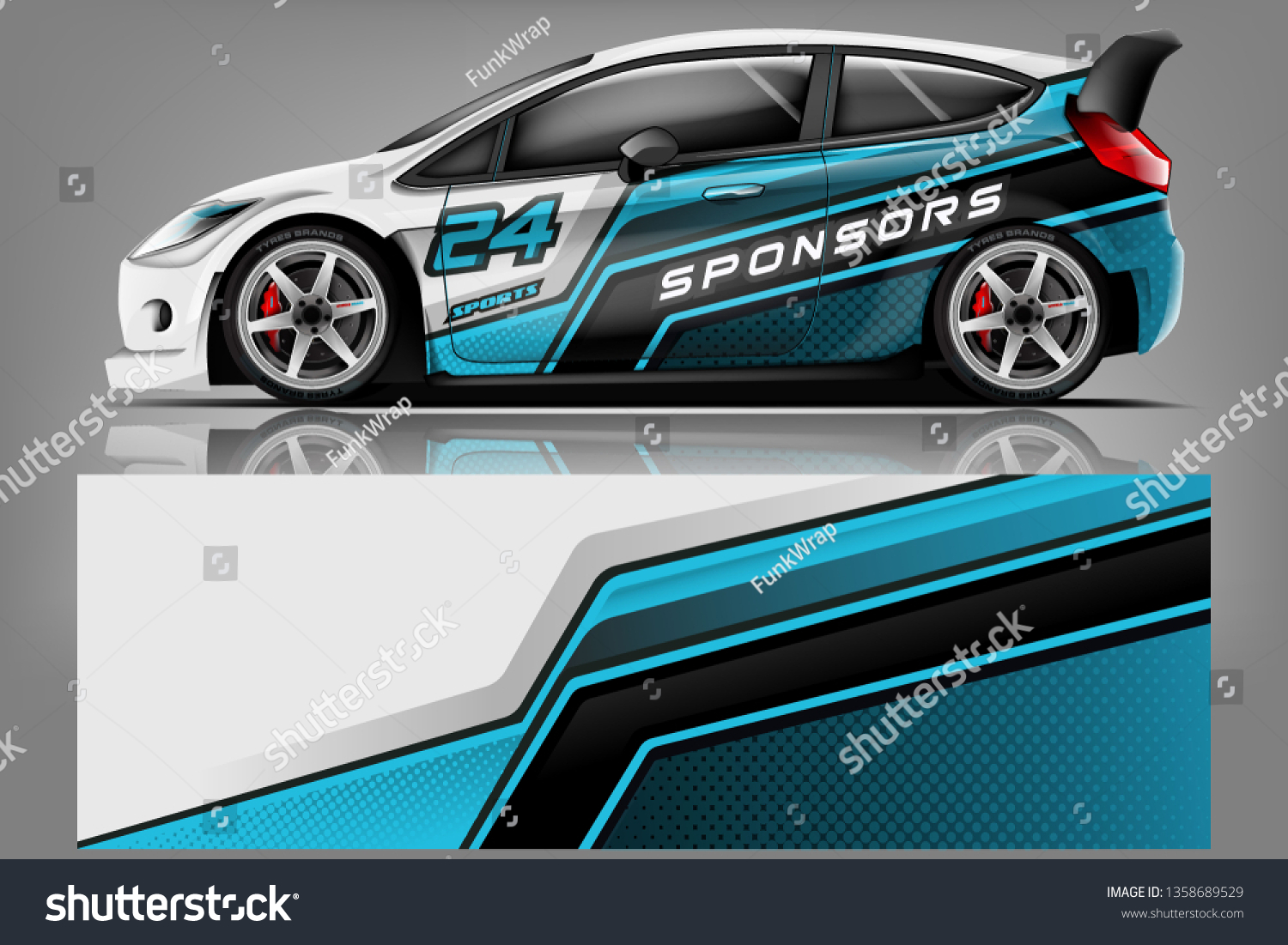 Car decal wrap design vector. Graphic abstract stripe racing background kit designs for vehicle, race car, rally, adventure and livery - Vector dekal