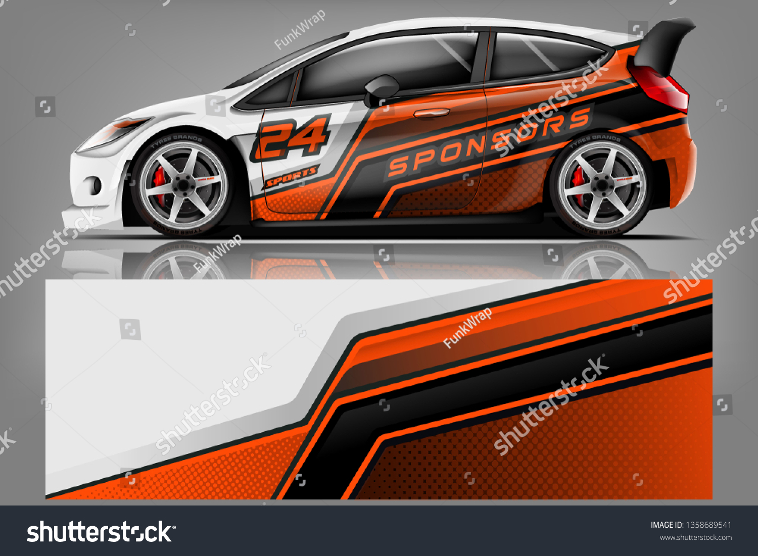 Car decal wrap design vector. Graphic abstract stripe racing background kit designs for vehicle, race car, rally, adventure and livery - Vector dekal