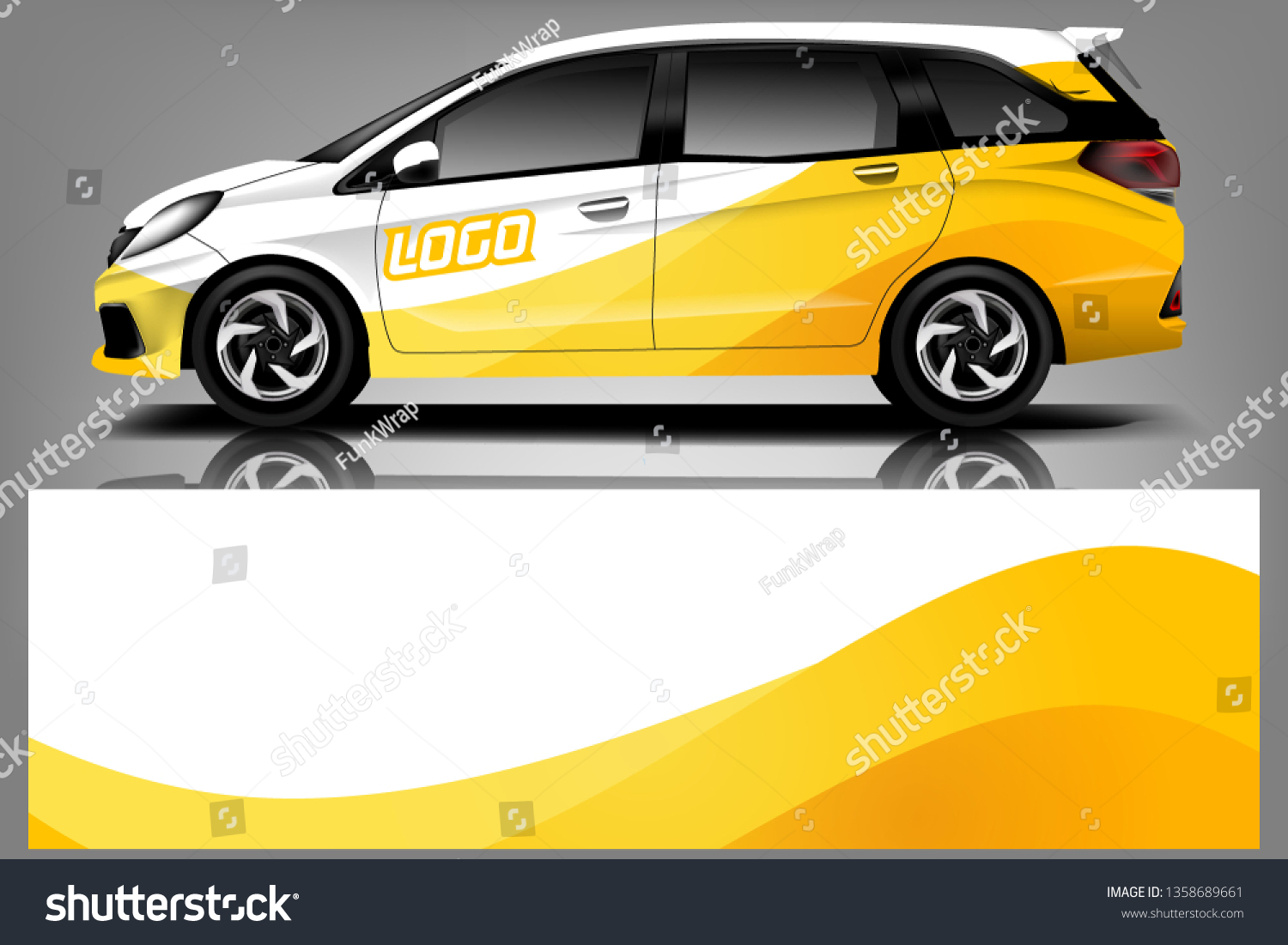 Car decal wrap design vector. Graphic abstract stripe racing background kit designs for vehicle, race car, rally, adventure and livery - Vector dekal