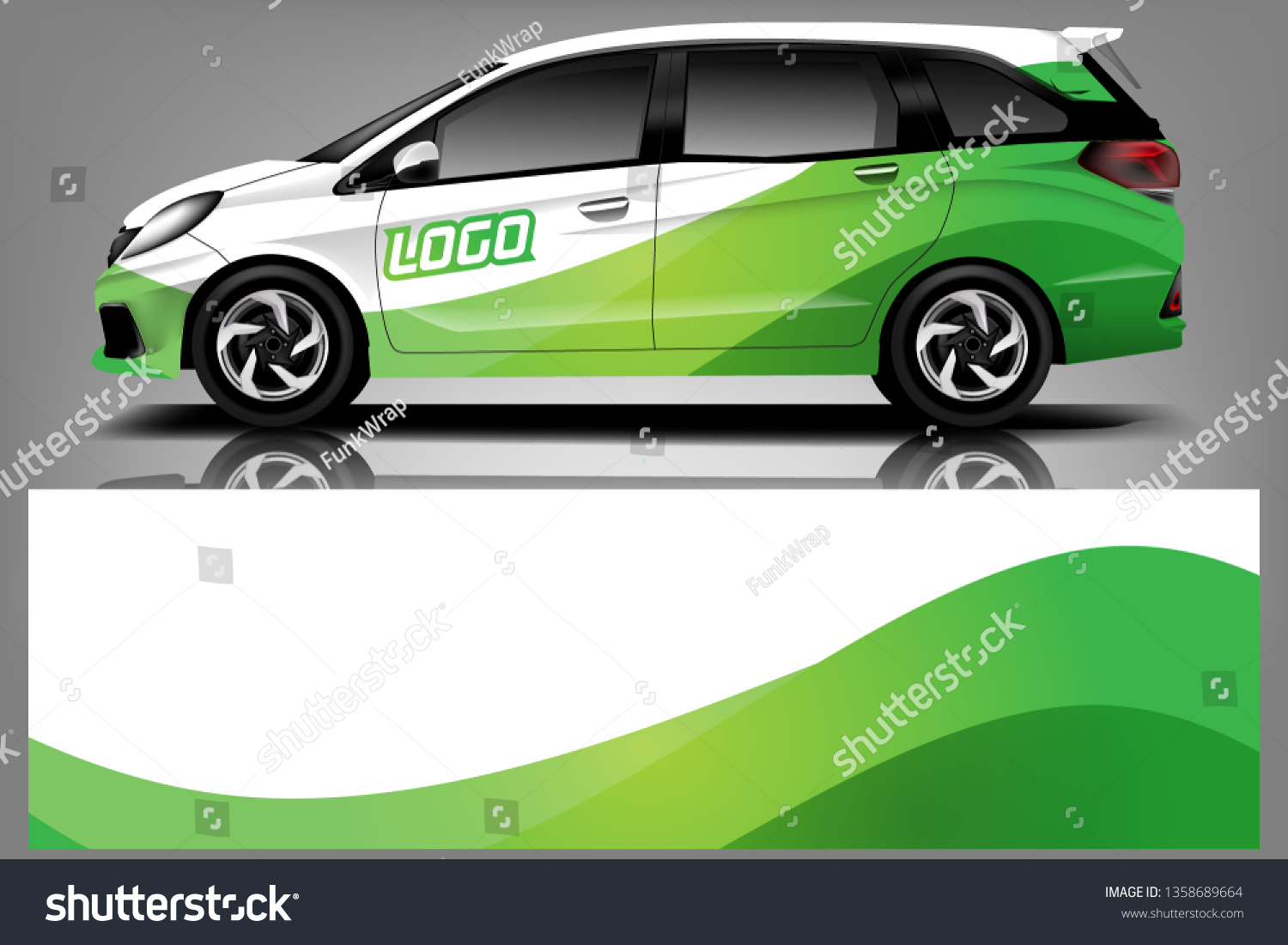Car decal wrap design vector. Graphic abstract stripe racing background kit designs for vehicle, race car, rally, adventure and livery - Vector dekal