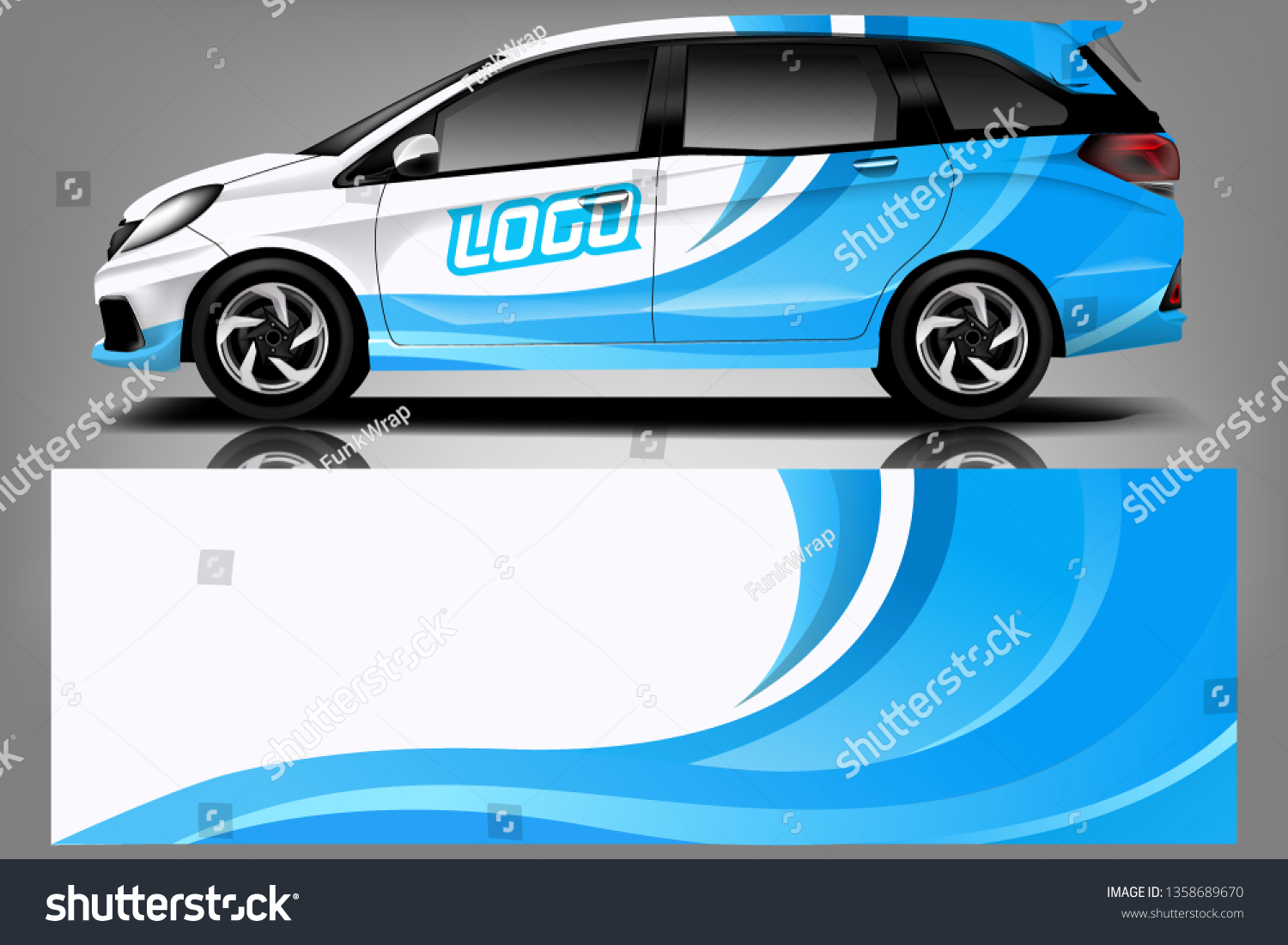 Car decal wrap design vector. Graphic abstract stripe racing background kit designs for vehicle, race car, rally, adventure and livery - Vector dekal