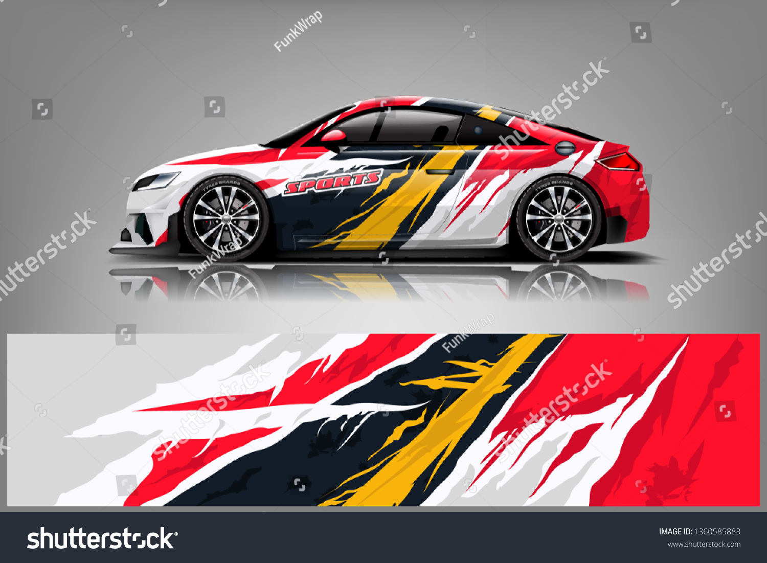 Sport Car decal wrap design vector. Graphic abstract stripe racing background kit designs for vehicle, race car, rally, adventure and livery. eps 10 ready - Vector dekal