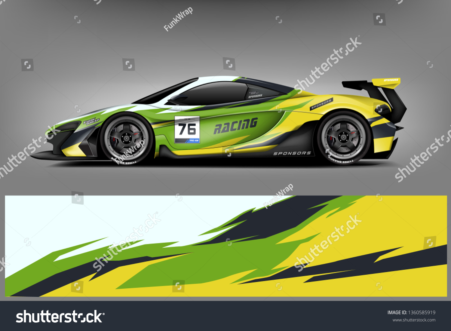Sport Car decal wrap design vector. Graphic abstract stripe racing background kit designs for vehicle, race car, rally, adventure and livery. eps 10 ready - Vector