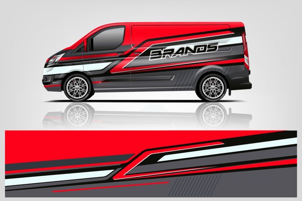 Van wrap design. Wrap, sticker and decal design for company. Vector format - eps 10 Vector