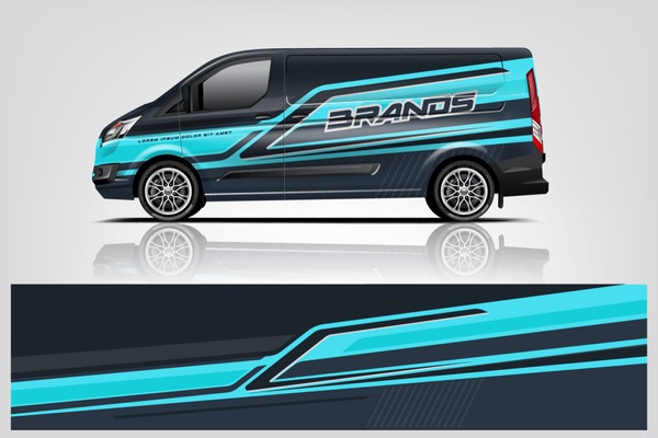 Van wrap design. Wrap, sticker and decal design for company. Vector format - eps 10 Vector