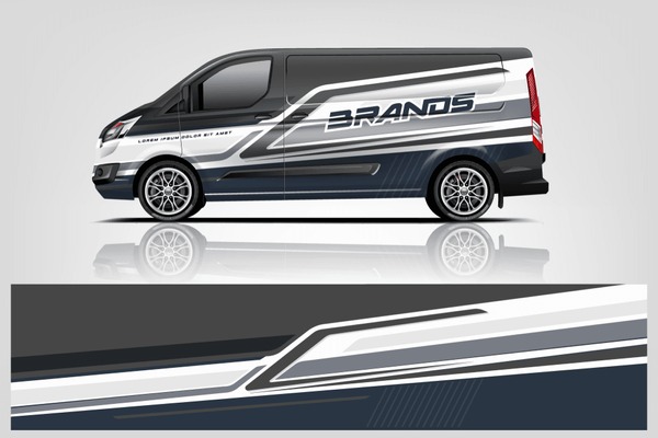 Van wrap design. Wrap, sticker and decal design for company. Vector format - eps 10 Vector