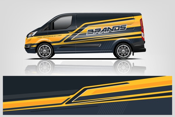 Van wrap design. Wrap, sticker and decal design for company. Vector format - eps 10 Vector