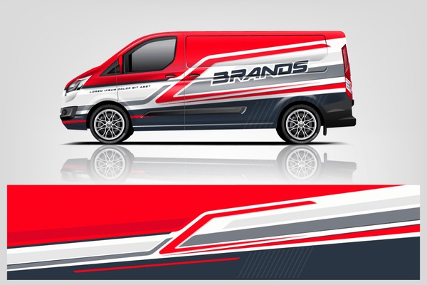 Van wrap design. Wrap, sticker and decal design for company. Vector format - eps 10 Vector