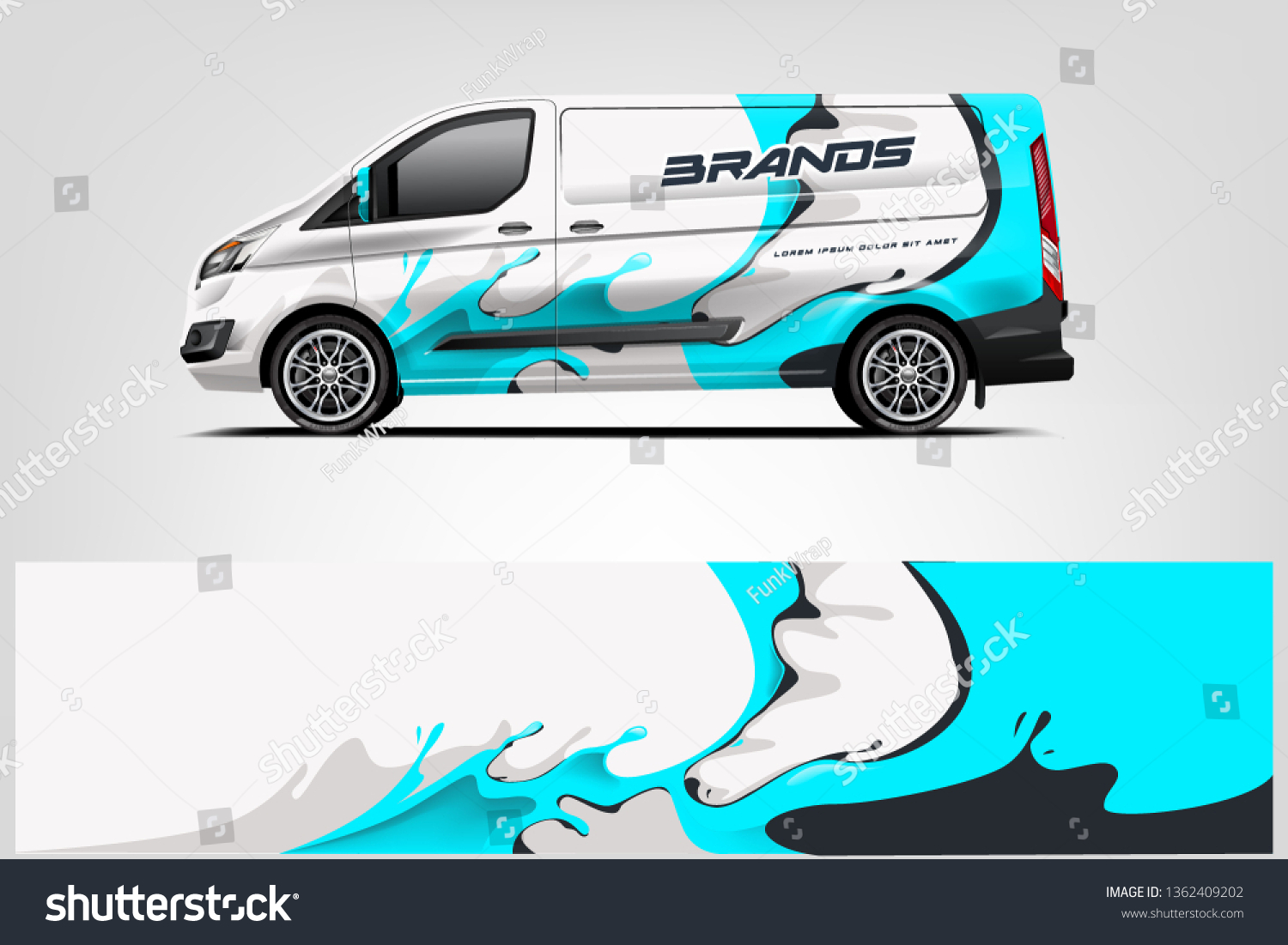 Van wrap design. Wrap, sticker and decal design for company. Vector format - eps 10 Vector