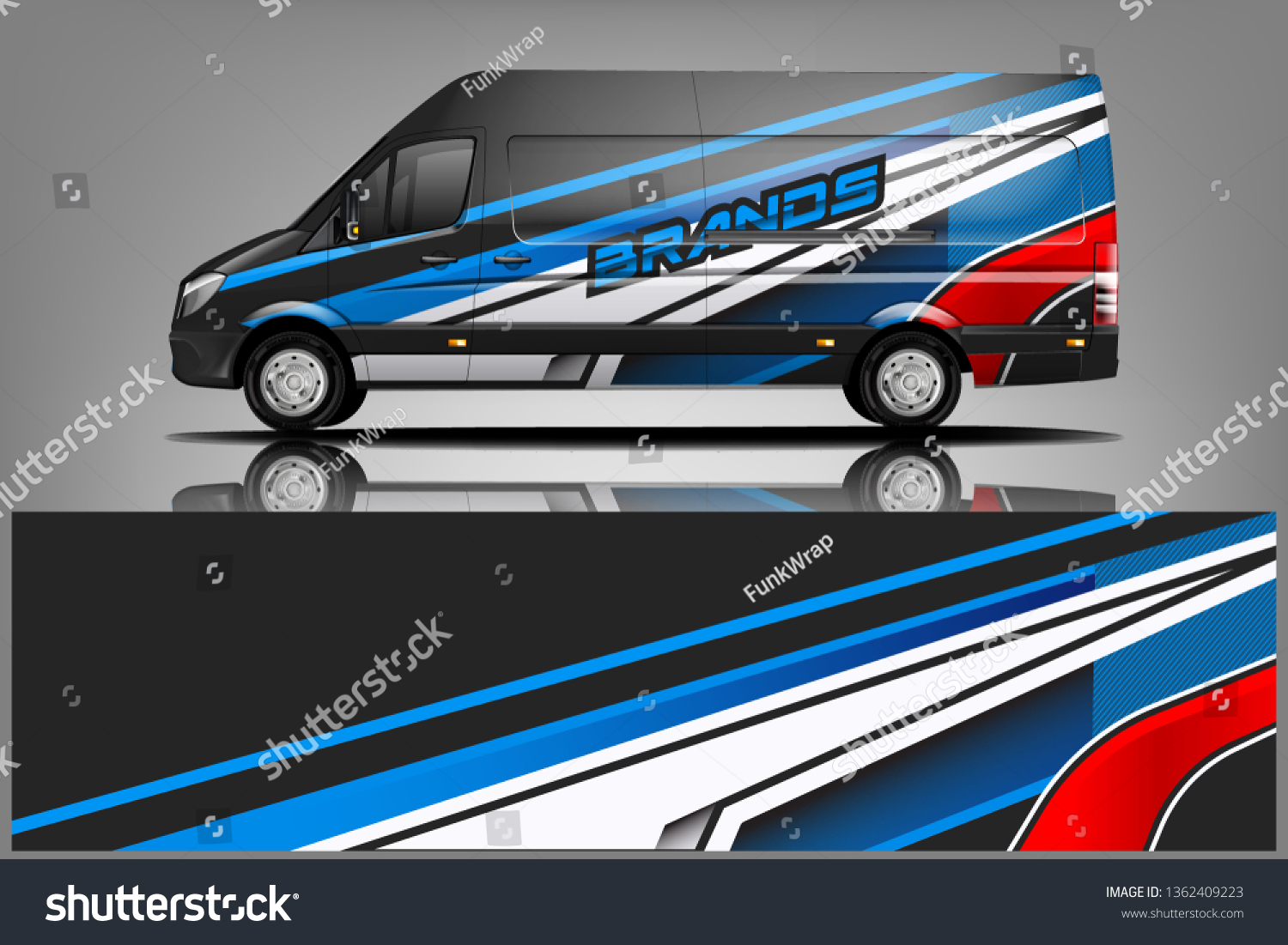 Van wrap design. Wrap, sticker and decal design for company. Vector format - eps 10 Vector dekal