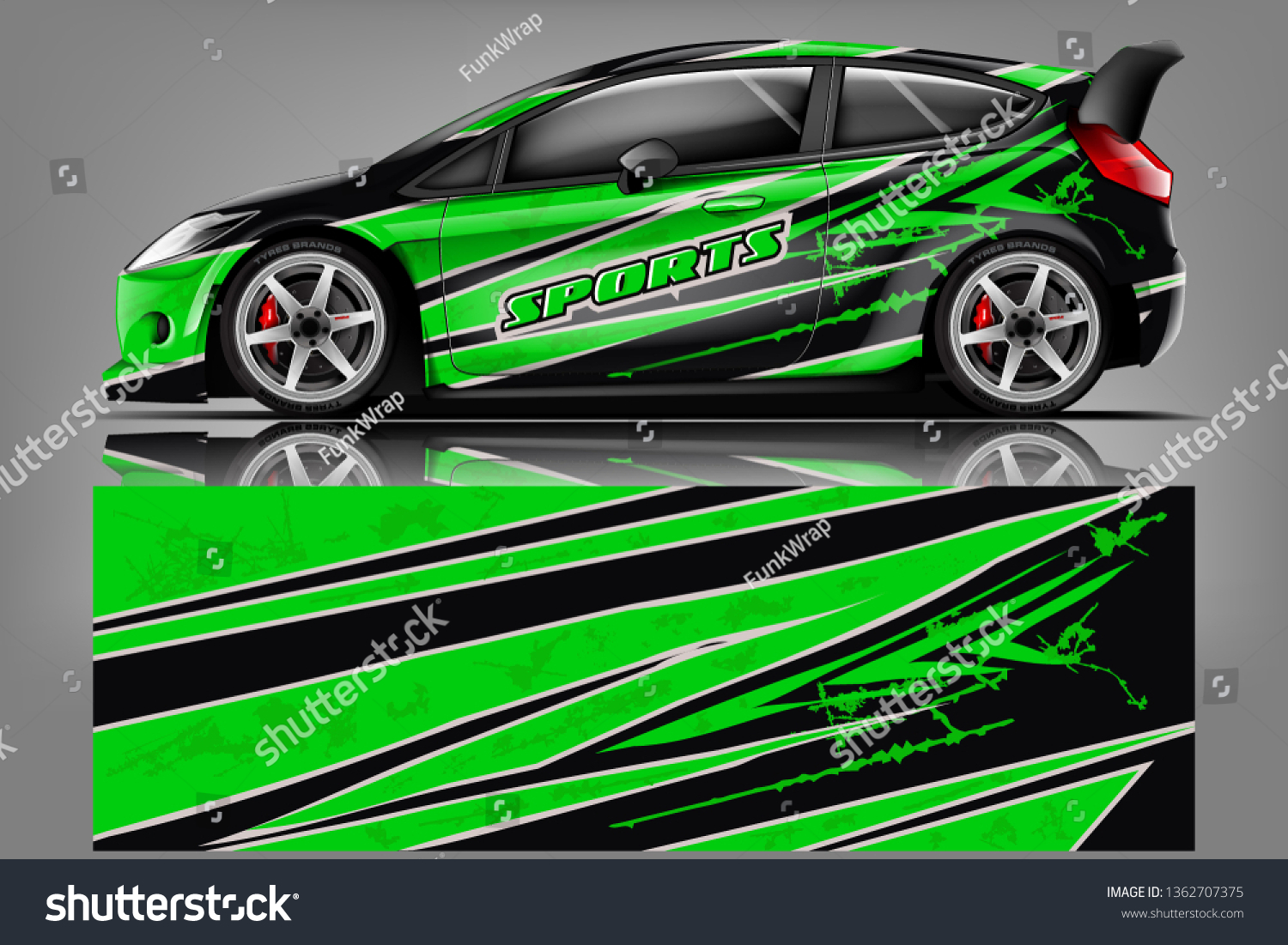 Car decal wrap design vector. Graphic abstract stripe racing background kit designs for vehicle, race car, rally, adventure and livery - Vector dekal